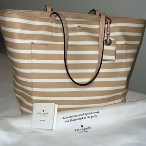 ***FLASH SALE*** KATE SPADE beige and white tote bag LIKE NEW